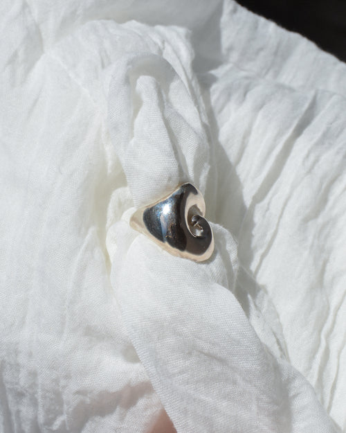 Abyss ring – hand-sculpted spiral ring in high-polish sterling silver